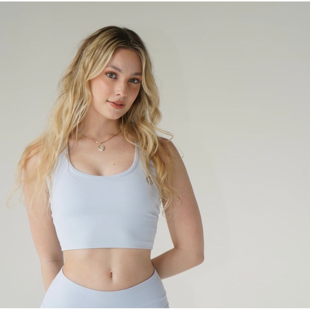 Crop Top Racer Back Training Bra - Ice Purple