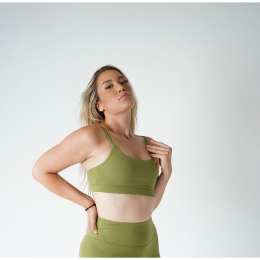 Yoga Sport Bra - Olive Green