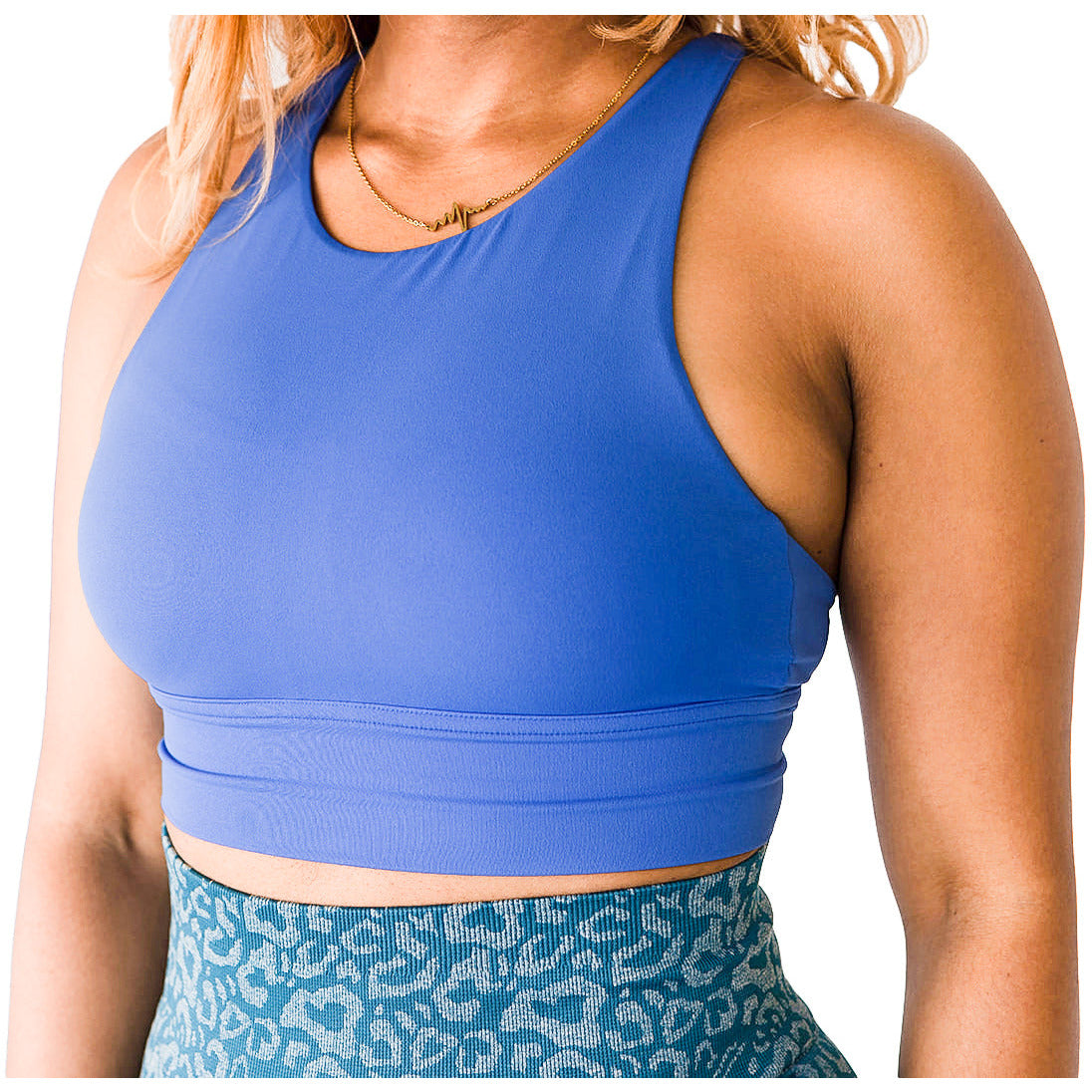 Royal High-Neck Longline Ribbed Bra