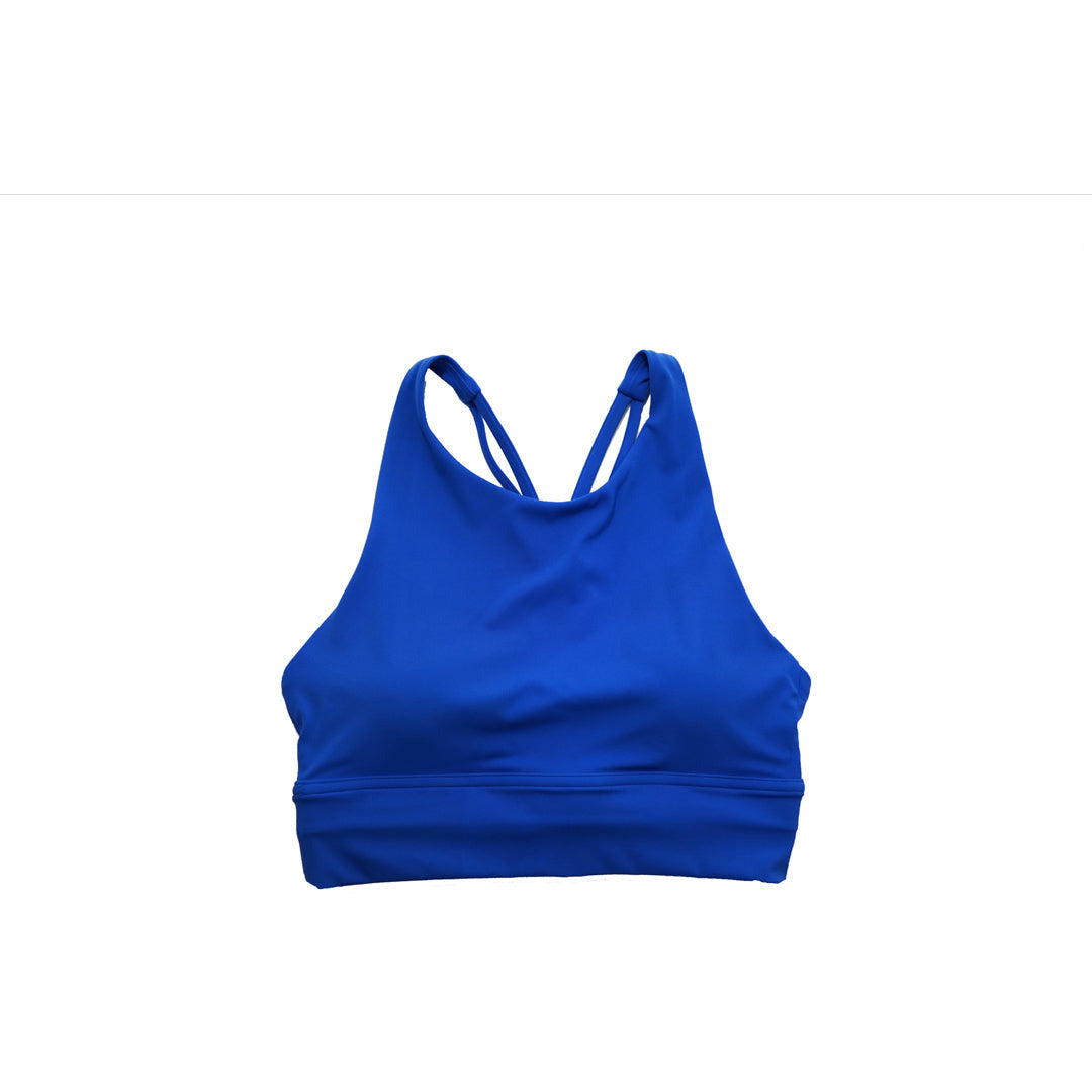 Royal High-Neck Longline Ribbed Bra
